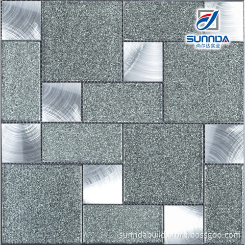 2016 fashion design mosaic tiles,silver foil glitter mosaic tiles,brushed stainless steel mosaic tiles